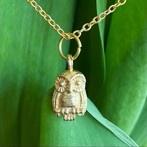 🦉 Solid gold owl mini charm vintage 90s 🦉